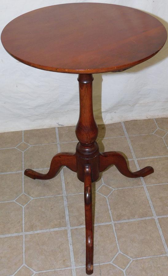 19th C Cherry Queen Anne Candle Stand (1 of 3)