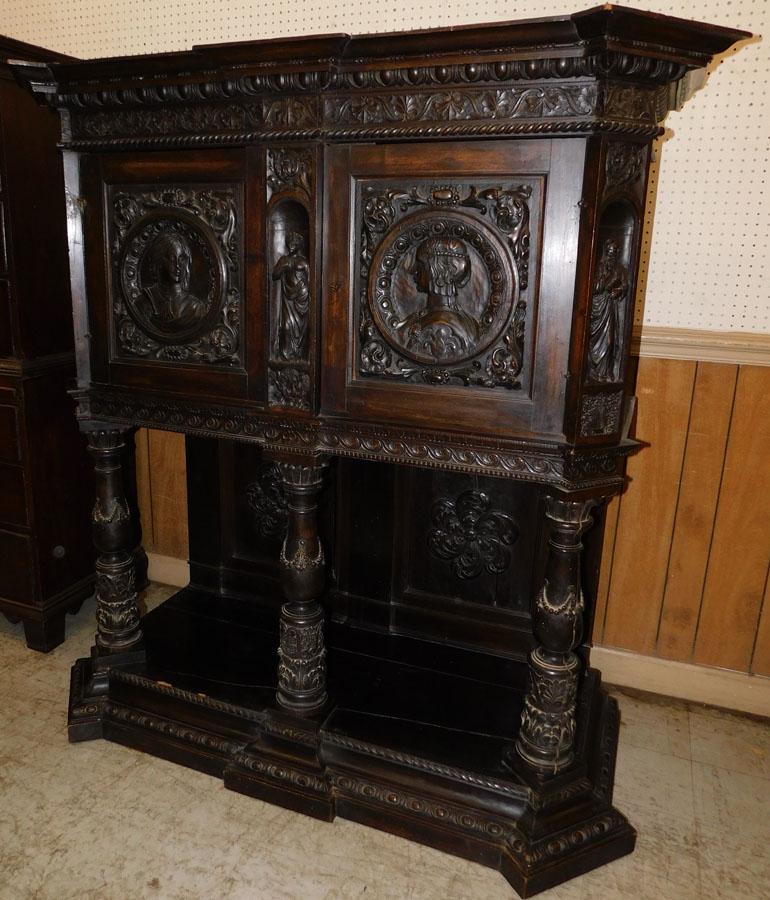18th C Walnut Carved Cabinet (6 Pieces) (1 of 18)