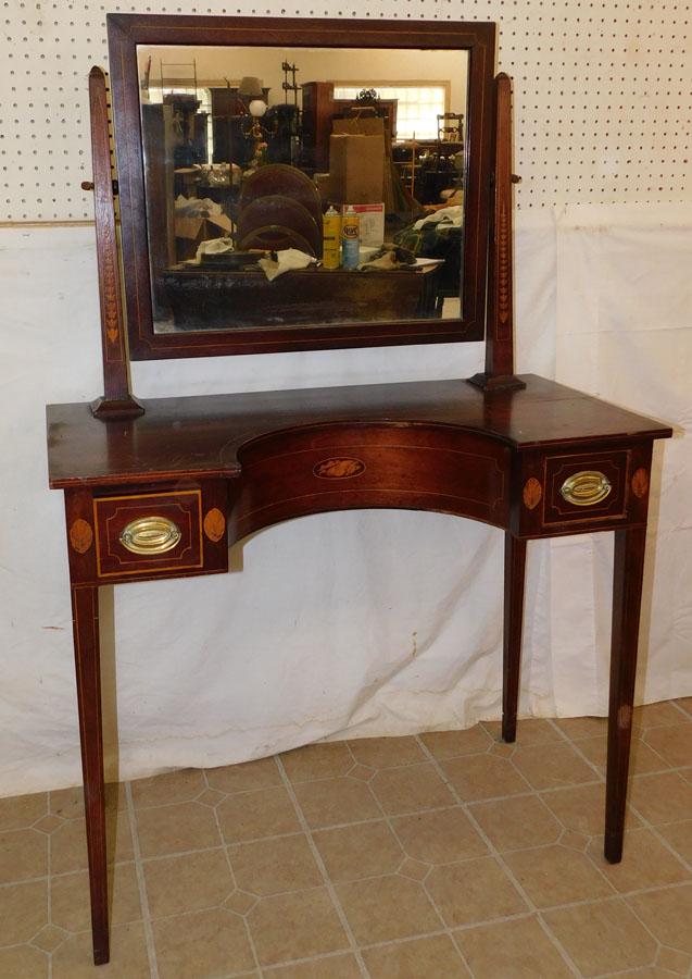 19th C Mahogany Conch Shell Inlay Dressing Table (1 of 6)