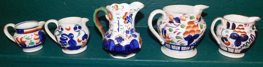 5 Pc English Porcelain Cream Pitchers (1 of 2)
