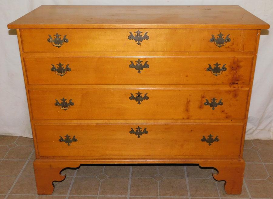 19th C Maple 4 Drawer Chest (1 of 4)