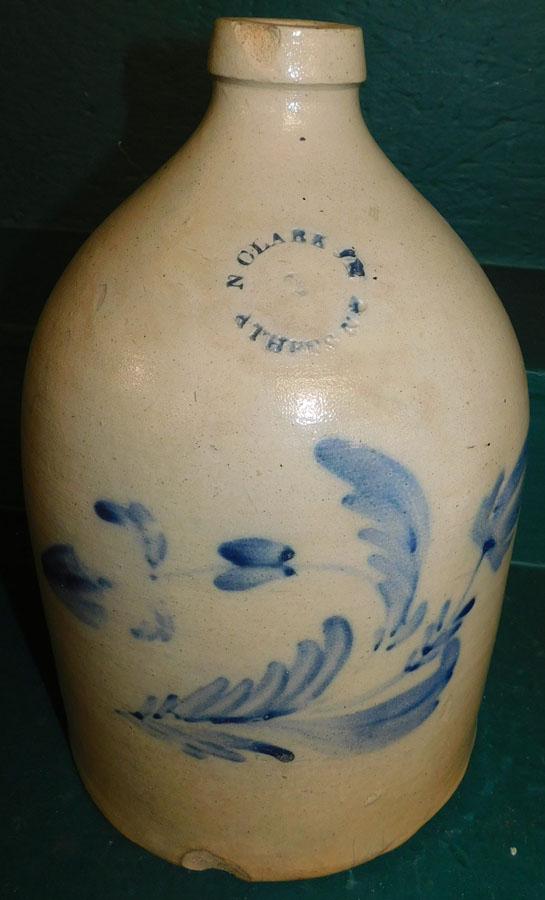 Blue Decorated Stone Ware Jug By N. Clark Jr (1 of 4)