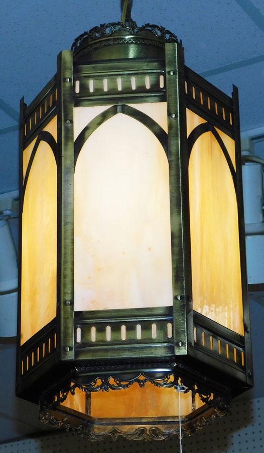 Slag Glass Foyer Light Fixture (1 of 2)