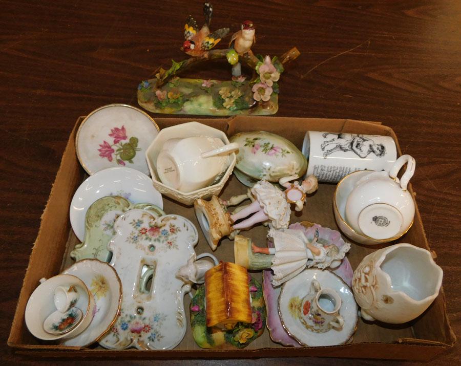 Lot of Porcelain Figurines, Cups, Saucers, & Vases: Lot of Porcelain Figurines, Cups, Saucers, & Vases.