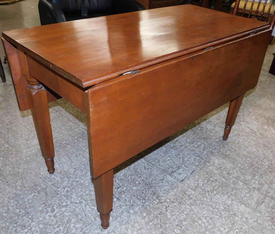 Antique Cherry Drop Leaf Table: Antique Cherry Drop Leaf Table. 21 1/2" W 42" D 27 3/4" H