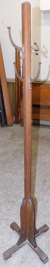 Oak Coat Rack: Oak Coat Rack . 67 1/2" H