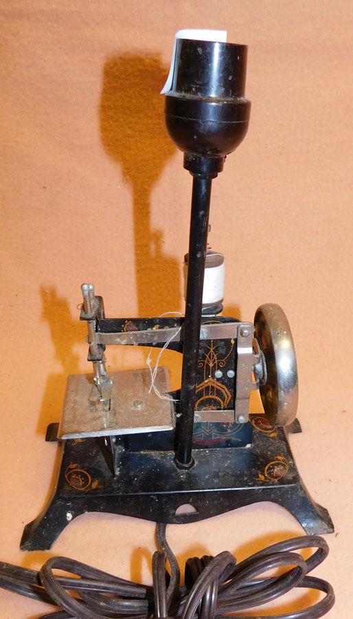 Child's Sewing Machine Lamp: Child's Sewing Machine Lamp. 11" H