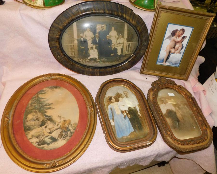 5 Vintage Photos in Bubble Glass Frames: 5 Vintage Photos in Bubble Glass Frames . Up to 19" x 24"