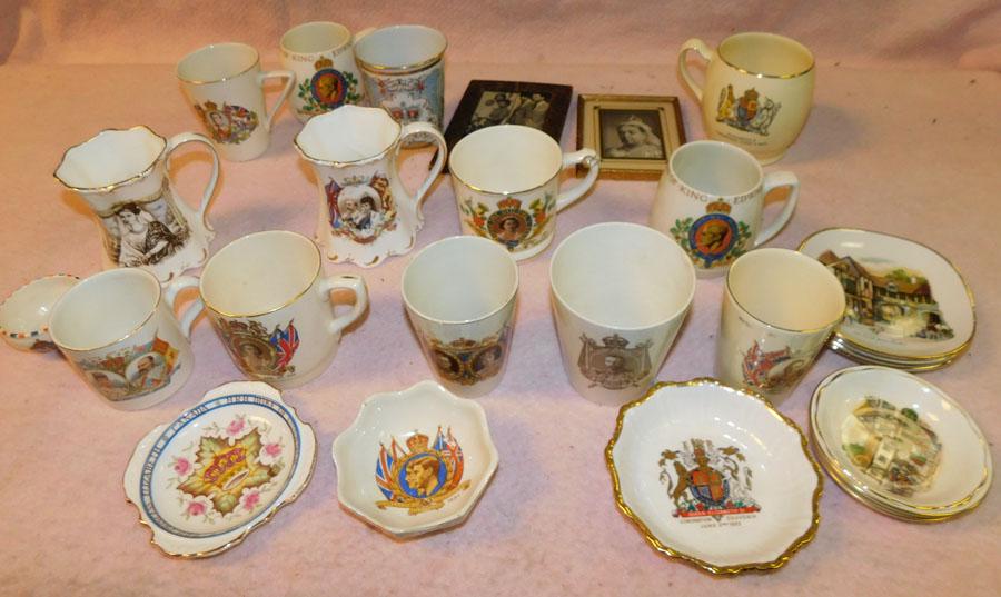 Lot of Porcelain Coronation Cups & Mugs: Lot of Porcelain Coronation Cups & Mugs . 4" H