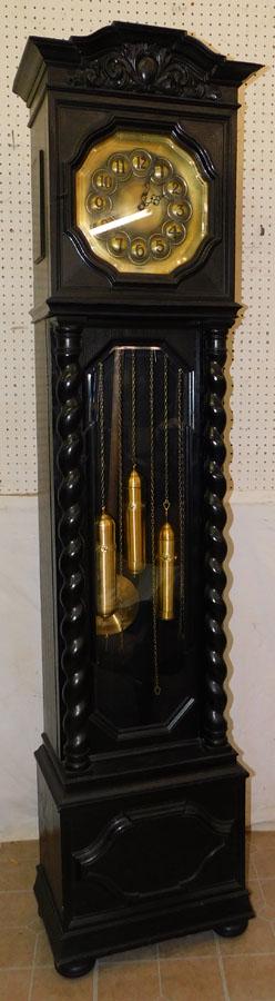 Pntd Oak German Brass Dial G/father Clock (1 of 5)