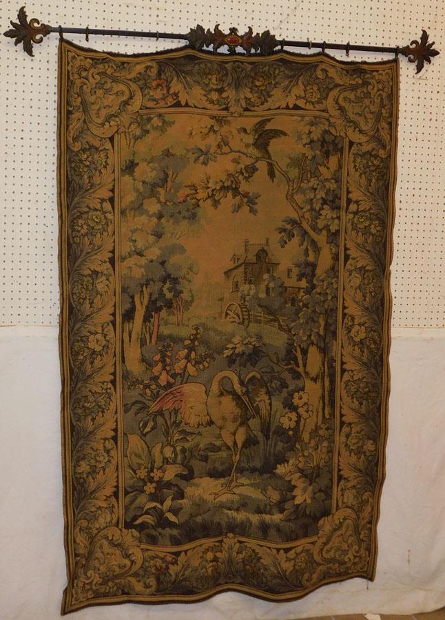 French Tapestry Of Mill Scene W/ Herring (1 of 6)