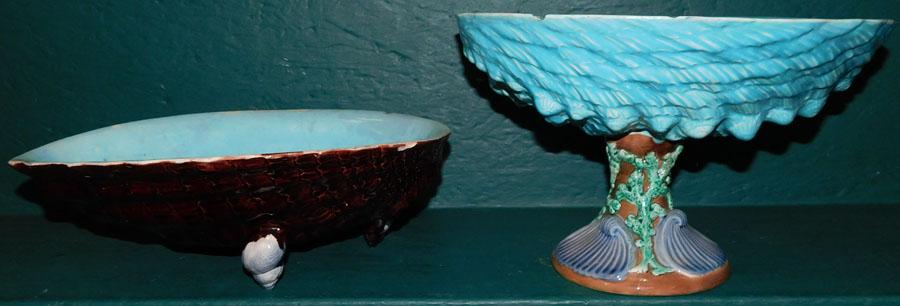 Two Shell Formed Majolica Bowls (1 of 4)