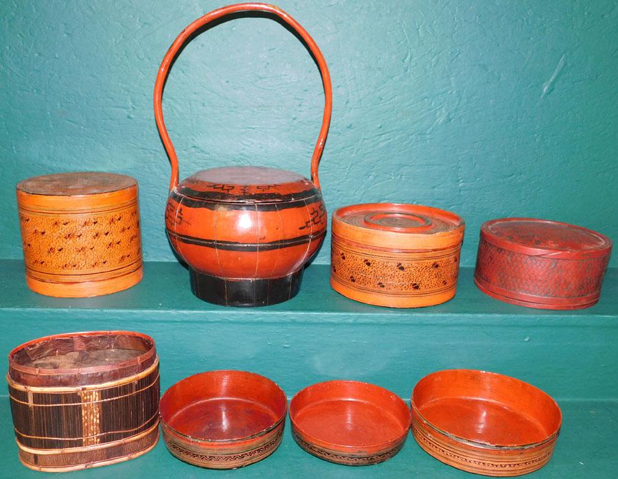 Lot Oriental Lacquered & Wood Boxes (1 of 5)