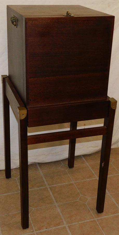 Mahogany Dovetailed Wine Box On Stand: Mahogany Dovetailed Wine Box On Stand. 16 1/2" W 17 1/2" D 37 3/4" H