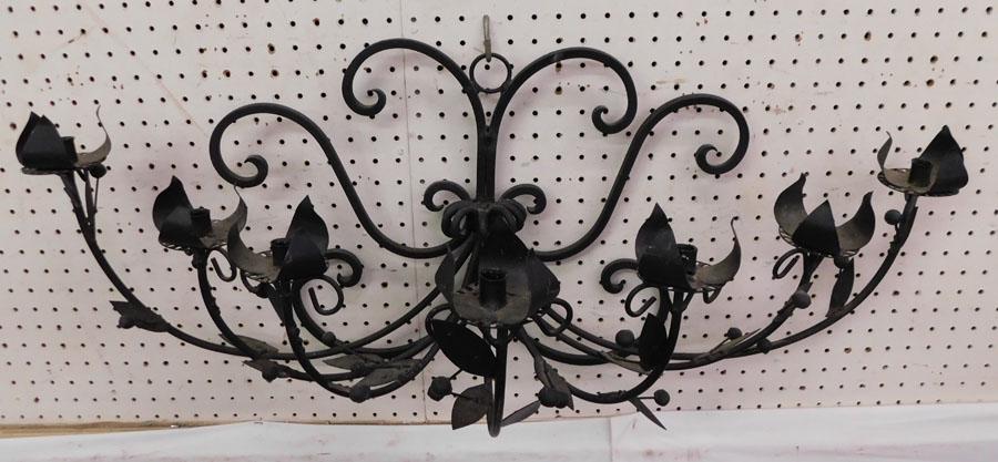 Wrought Iron Candle Sconce: Wrought Iron Candle Sconce. 33" W 15" H