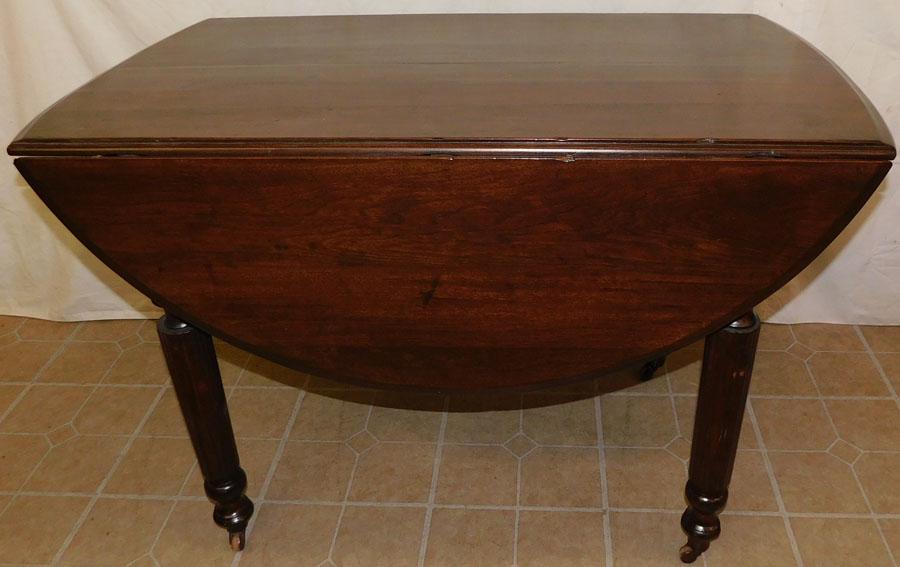 19th C Walnut Drop Leaf Dining Table (1 of 4)