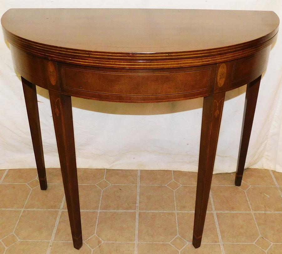 Mahogany Inlaid Fold Over Game Table (1 of 6)