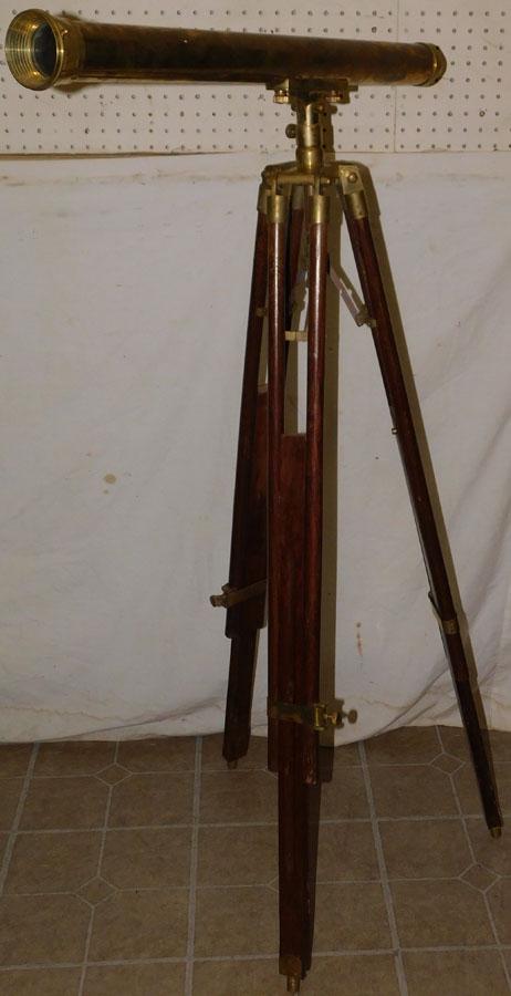 Brass & Walnut Telescope W/ Adjustable Stand (1 of 4)