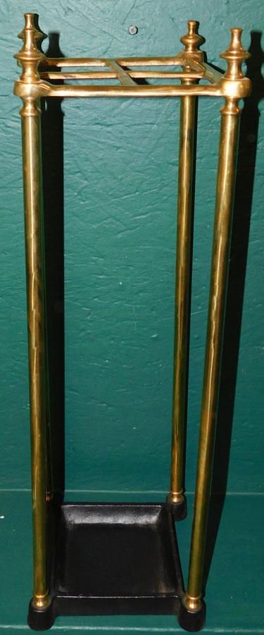Polished Brass & Iron Umbrella Stand (1 of 3)