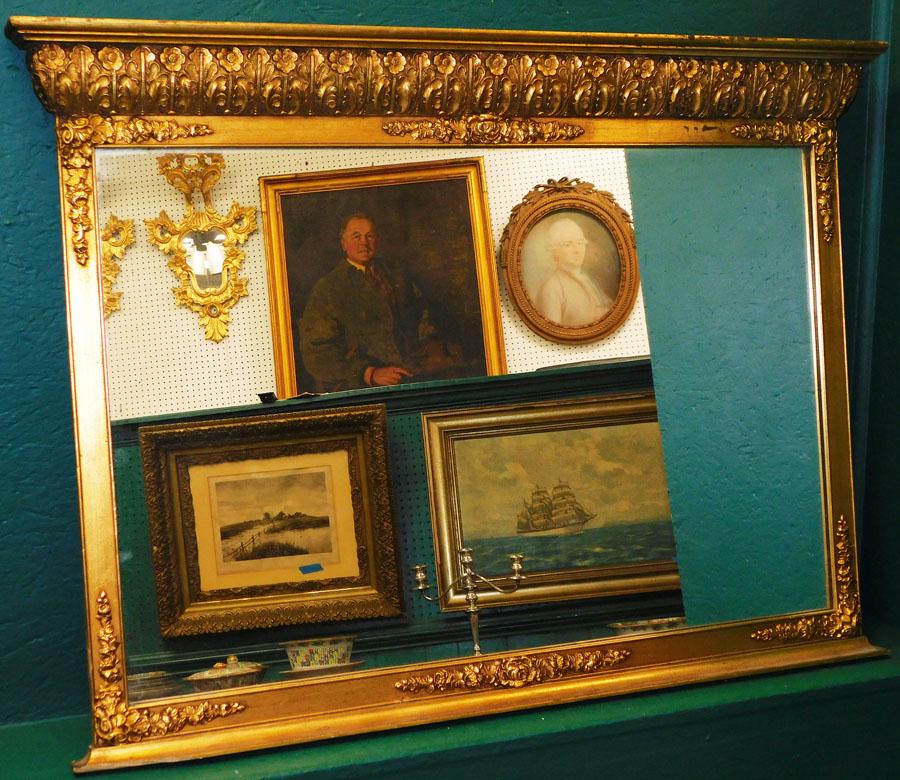 Ornate Gilt Framed Over The Mantle Mirror (1 of 6)