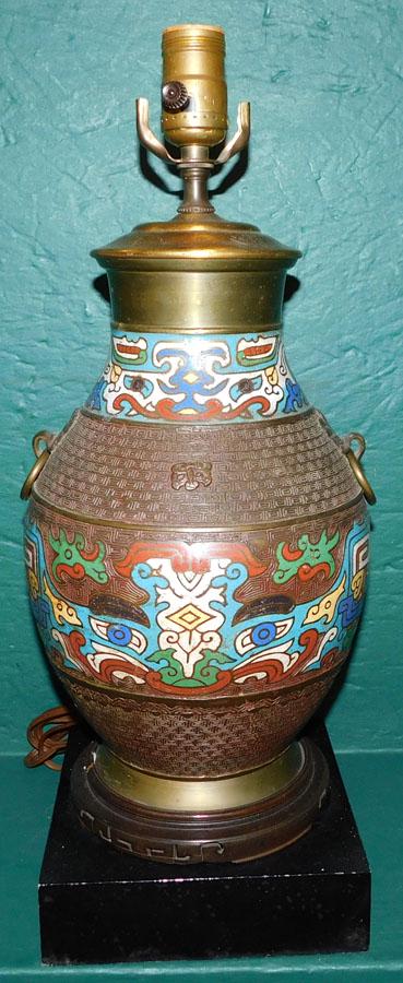 Champleve Vase Made Into Lamp (1 of 2)
