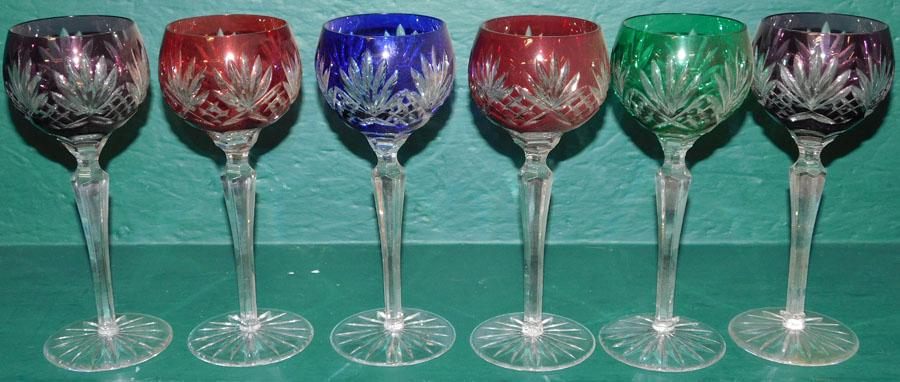 Set 6 Cut To Clear Wine Glasses: Set 6 Cut To Clear Wine Glasses. 8 1/2" H