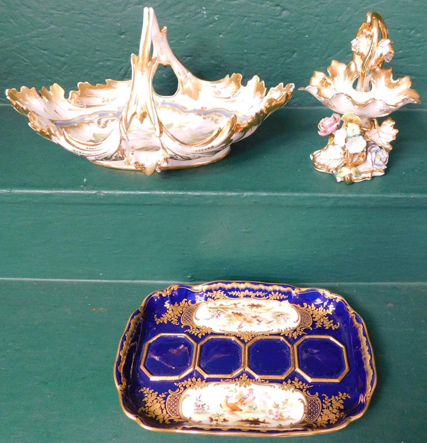 2 Old Paris Baskets & English Inkwell Base Dish (1 of 7)