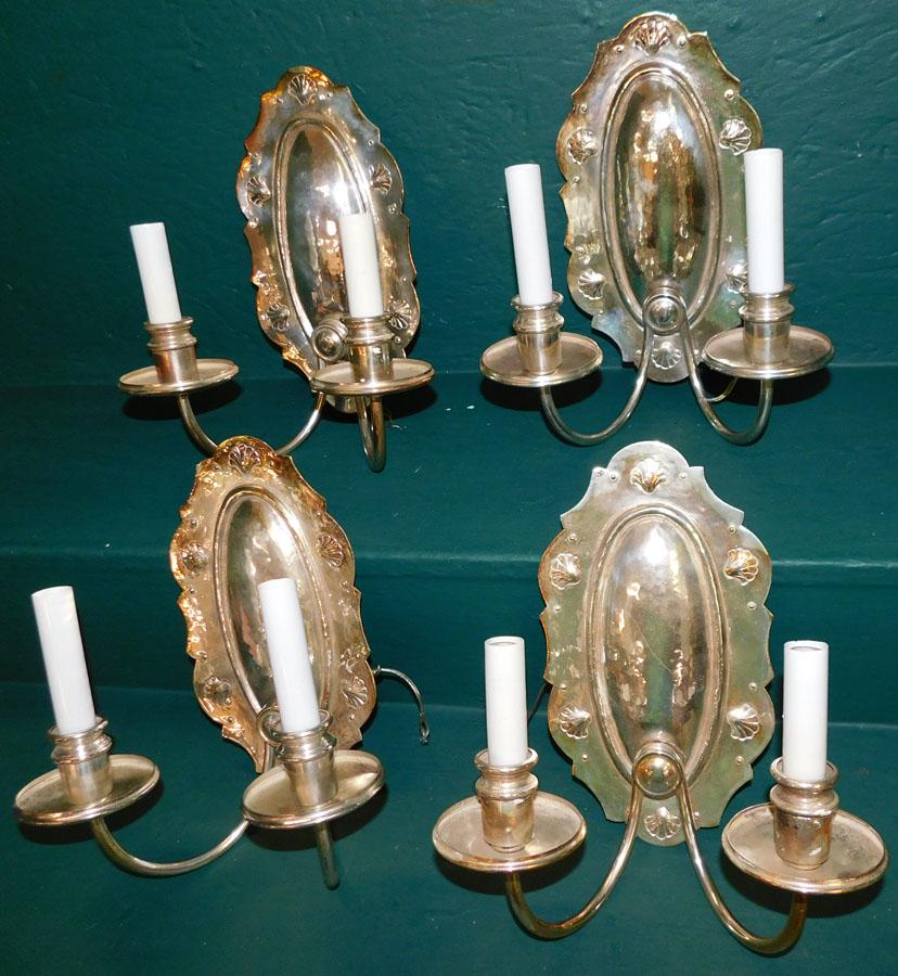 Set 4 Vintage 2 Light SP Wall Sconces (1 of 3)