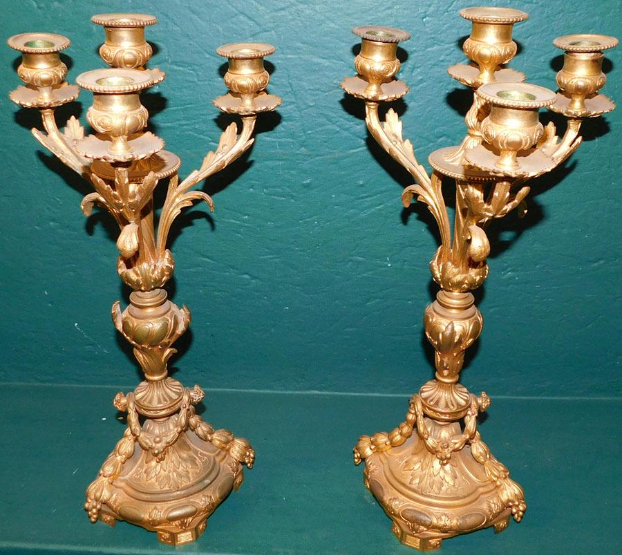 Pair Bronze Candelabras (1 of 5)