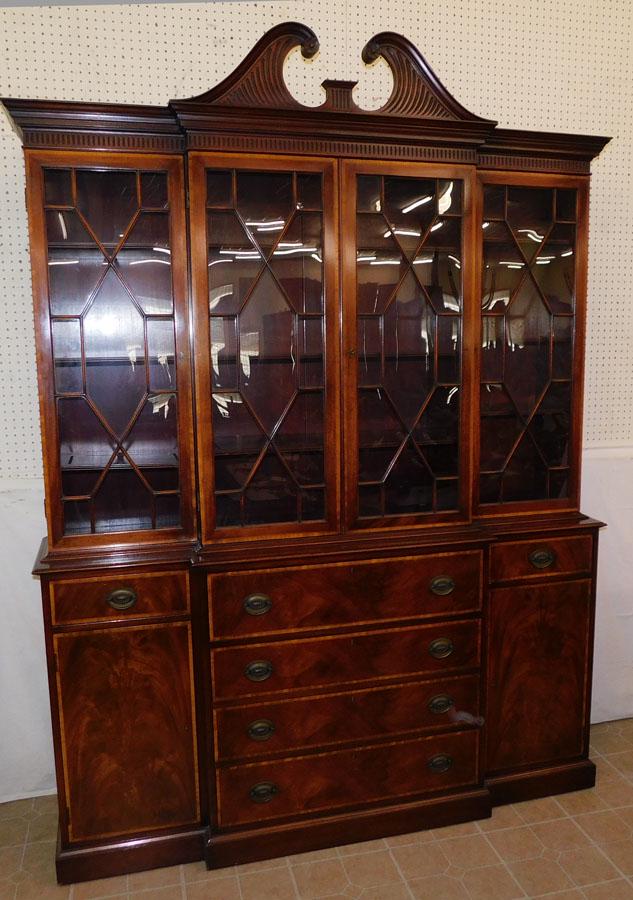 Beacon Hill Mah Inl. Breakfront W/ Butlers Desk (1 of 9)