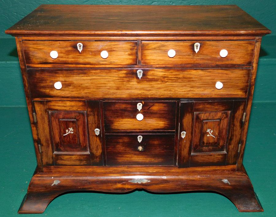 Rosewood & MOP Inlay Table Top Cabinet (1 of 5)