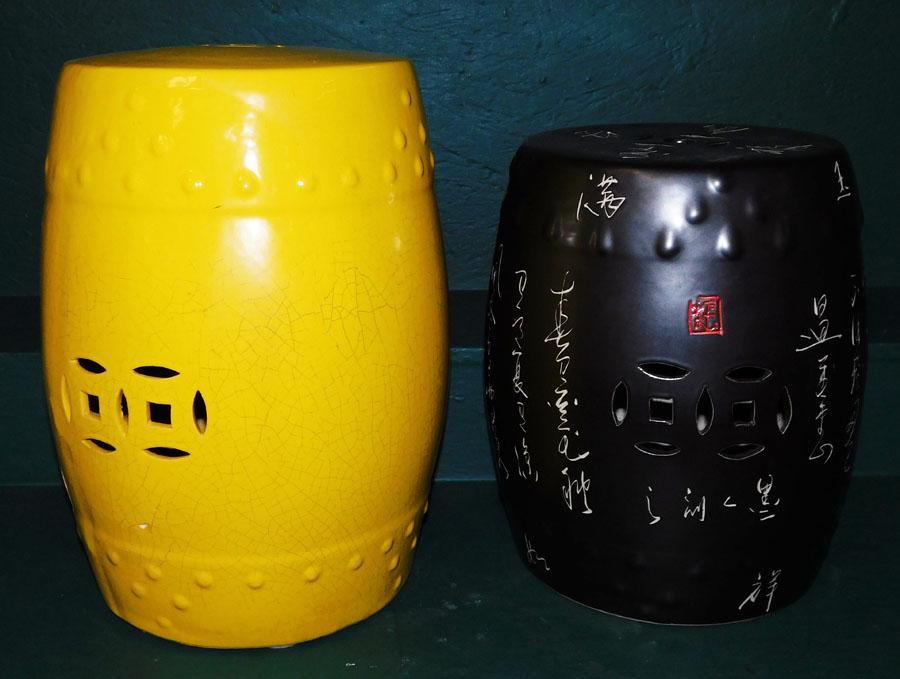 2 Contemp. Oriental Porcelain Garden Seats (1 of 5)