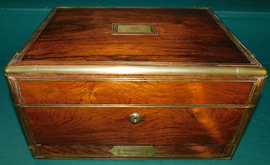Rosewood Toiletry Box W/ Silver Top Bottles (1 of 5)