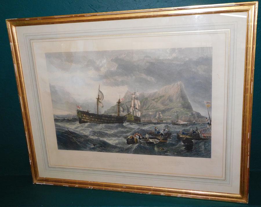 19th C Hand Colored Engraving "The Victory" (1 of 9)