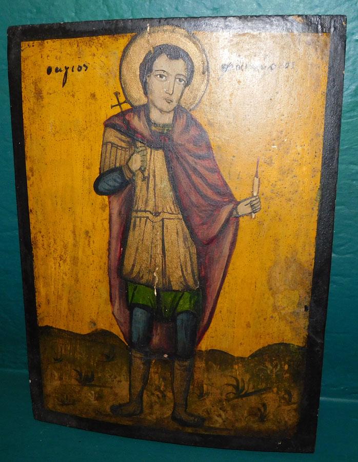 19th C Russian Icon Painted On Board (1 of 3)