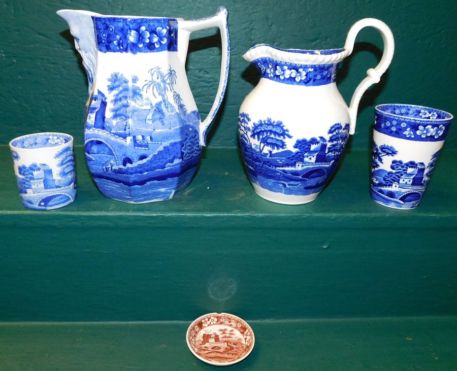 5 Pc Copeland Bl & White Pitchers - Butter Pat (1 of 9)