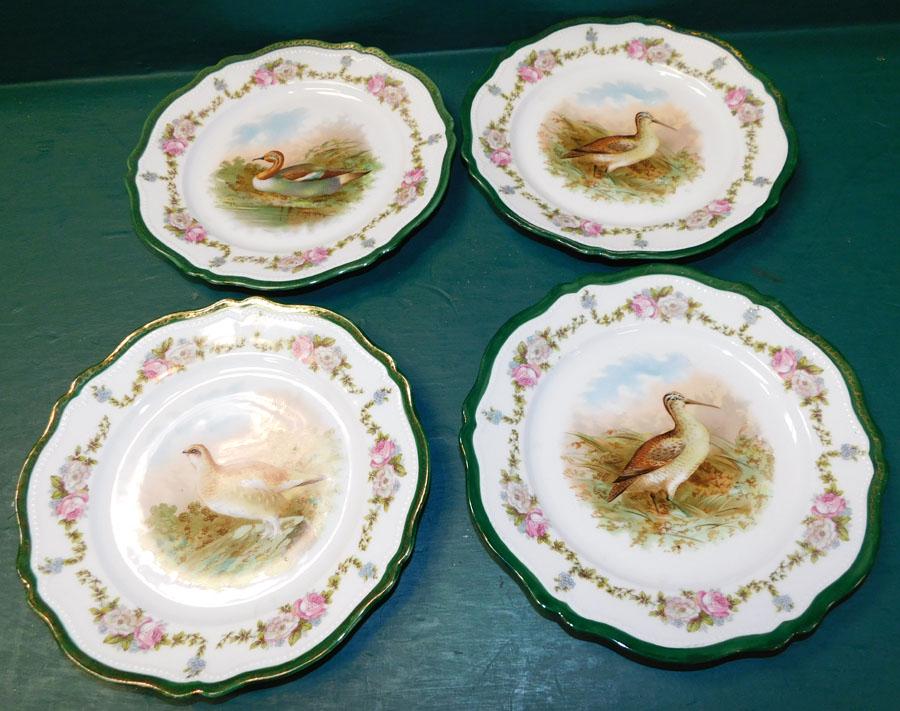 4 Austrian Porcelain Game Plates (1 of 6)