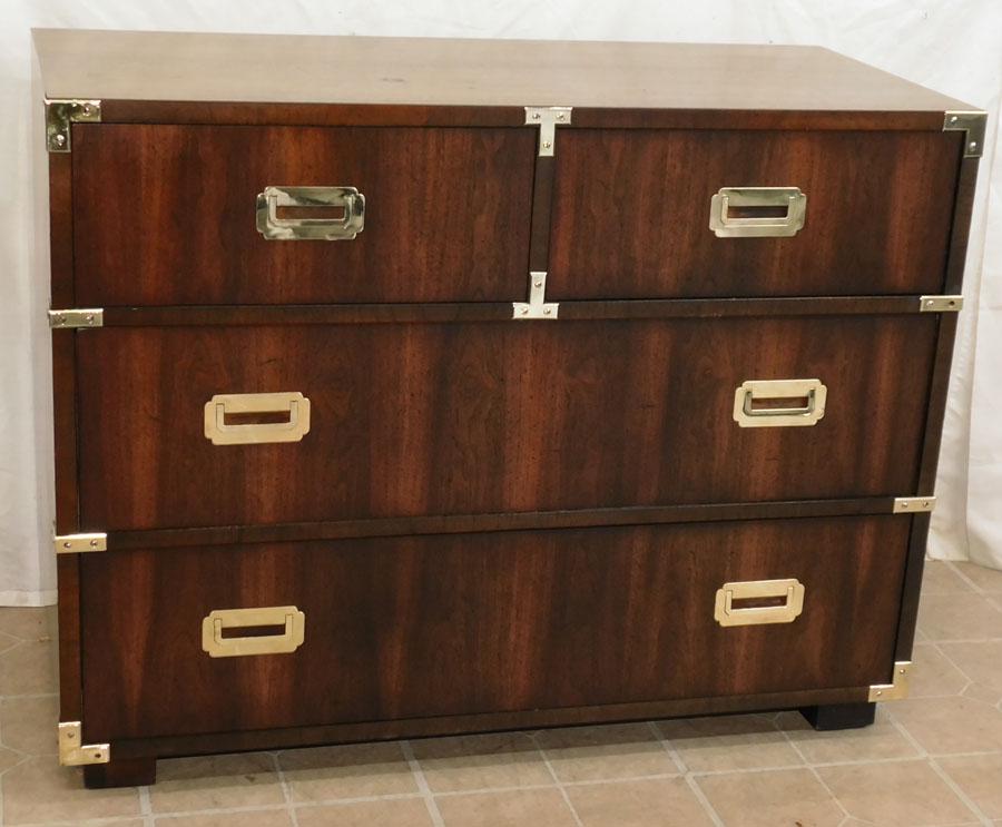 Lane Walnut Campaign Style Bachelors Chest (1 of 8)