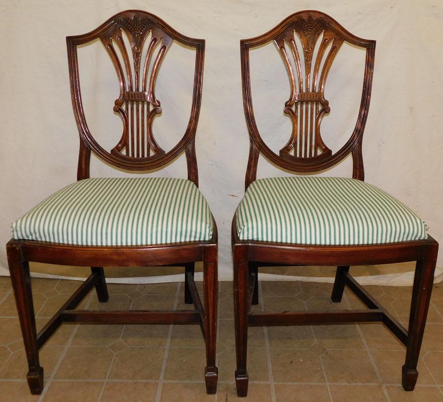 Pair Mahogany Shield Back Chairs (1 of 4)