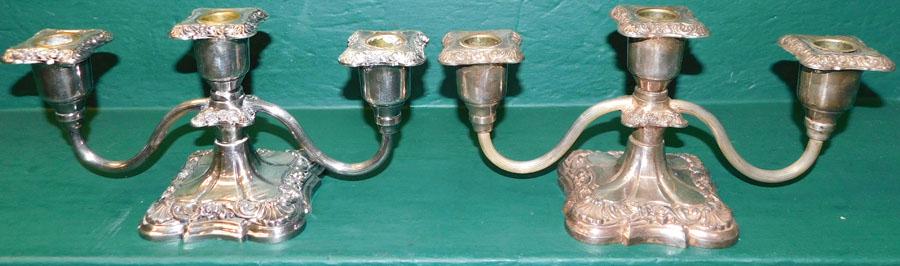 Pair Silver Plate Candelabras By Poole Silver Co (1 of 4)