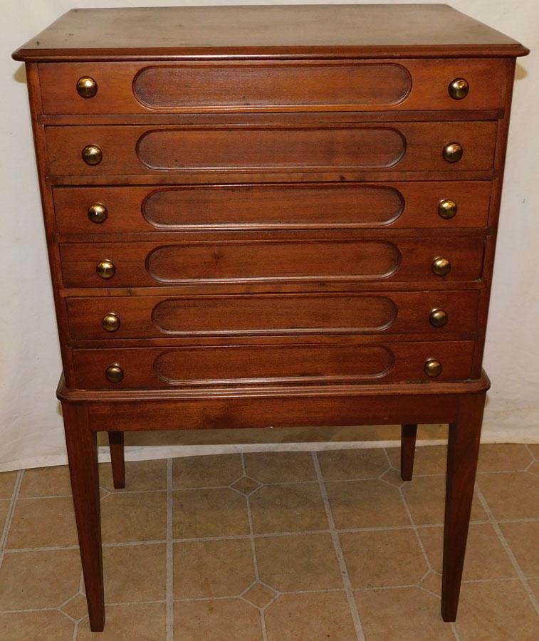 Antique Walnut 6 Drawer Spool Cabinet (1 of 7)