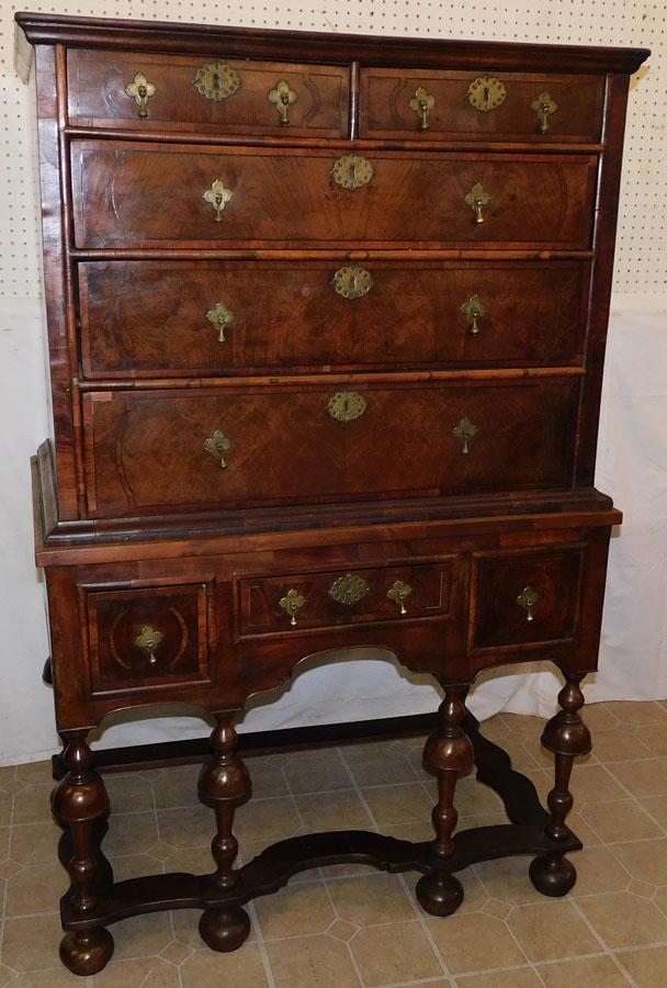 18th C Walnut Inlaid William & Mary Highboy (1 of 11)