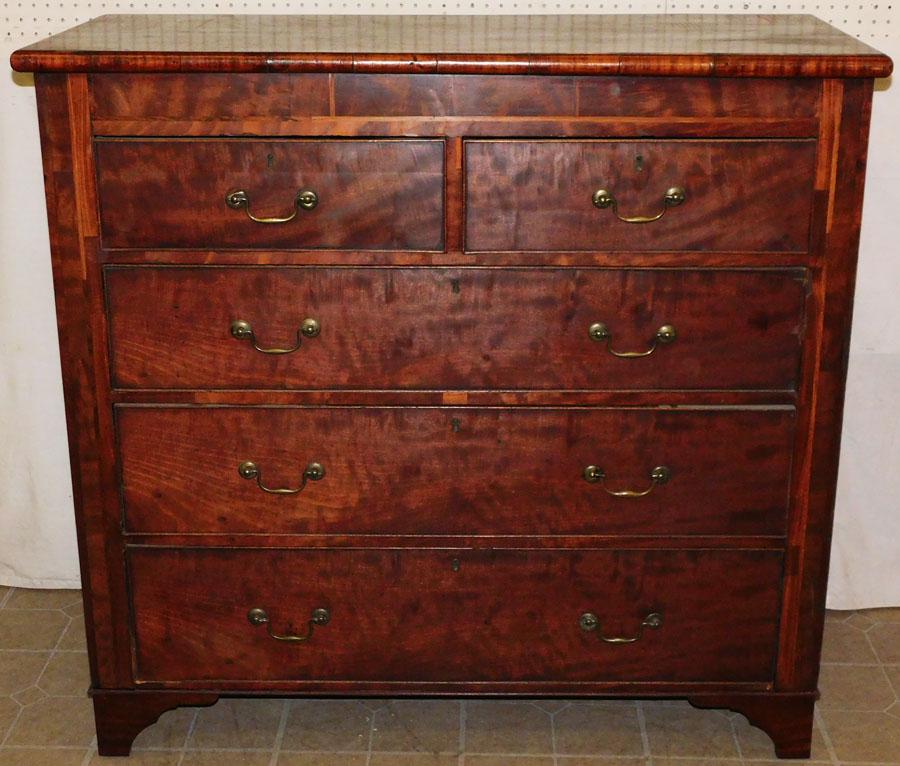 19th C Mahogany Inlaid 2/3 Drawer Chest (1 of 11)