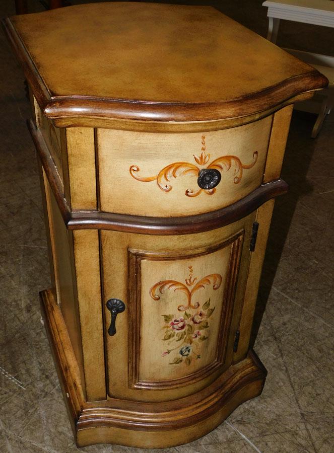 Paint Decorated Night Stand: Paint Decorated Night Stand. 14" W 18" D 25" H