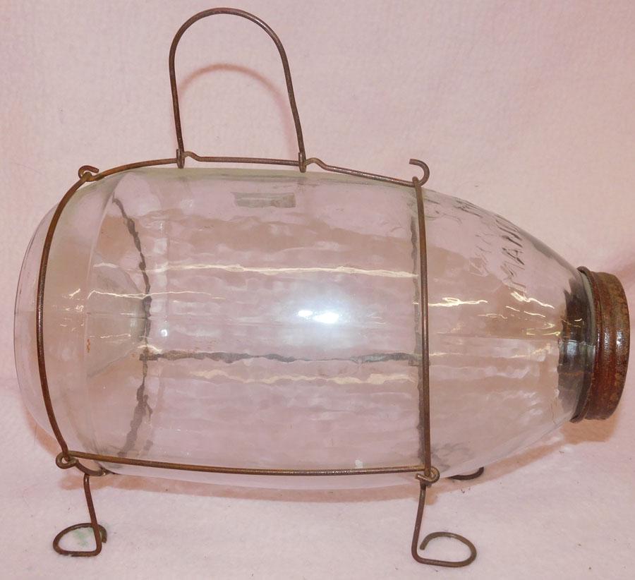 Ant Gf Orvis Glass Jar Converted To Minnow Trap: Antique Gf Orvis Glass Jar Converted To Minnow Trap. 13 1/2" W 11" H