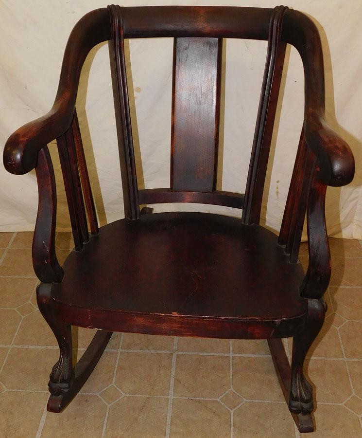Antique Mahogany Rocking Chair: Antique Mahogany Rocking Chair . 34" H