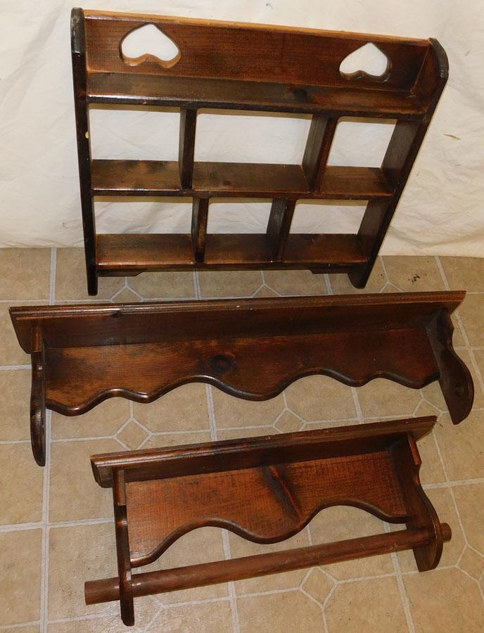 Lot 3 Pine Wall Shelves: Lot 3 Pine Wall Shelves. 36" W 10 1/2" H (Largest)