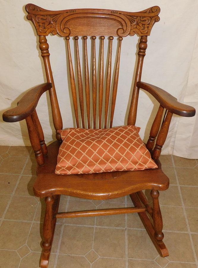 Antique Oak Rocking Chair: Antique Oak Rocking Chair. 36" H