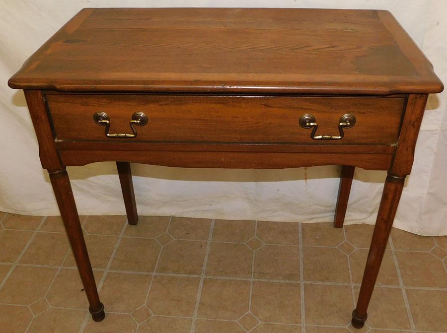 Antique Chestnut & Cherry One Drawer Work Table: Antique Chestnut & Cherry One Drawer Work Table. 32" W 18" D 29 1/2" H