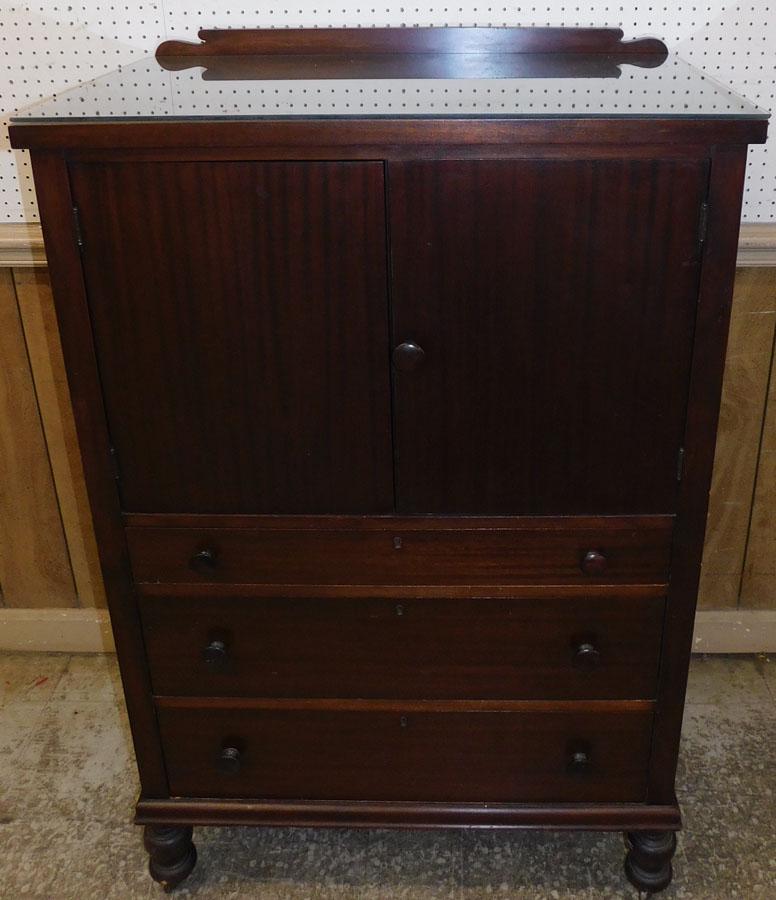 Antique Walnut Linen Press: Antique Walnut Linen Press. 36" W 22" D 57" H